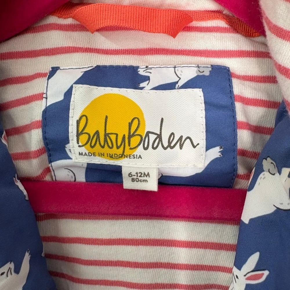 BABY BODEN Bunny Rabbit Jacket Girls Size‎ 6-12 months 6M 12M Puffer Coat - Picture 6 of 7